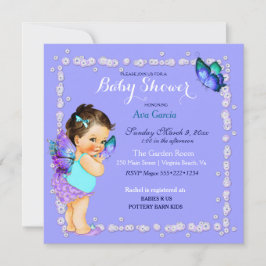 Convite Princesa Borboleta Bebê Menina Lavanda