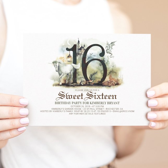 Convite Princesa Castle 16.º Aniversário Doce 16 (Criador carregado)