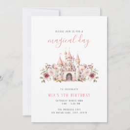 Convite Princesa Castle Birthday Invitation Girls