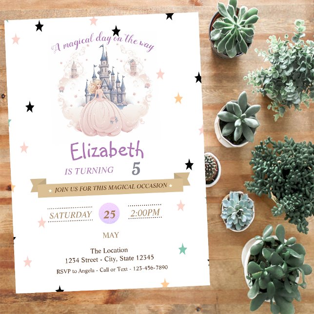 Convite Princesa Castle Hearts Aniversário (Criador carregado)