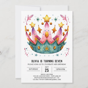 Convite Princesa Chic Birthday Crown