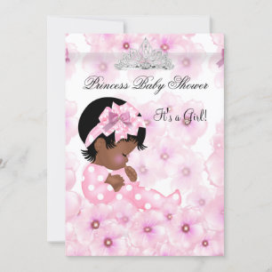 Convite Princesa Churrasco de Bebê Menina Tiara Floral Ros