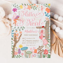 Convite Princesa cogumelos flores primeiro aniversario