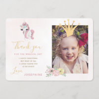 Princesa cor-de-rosa e obrigado de foto dourada