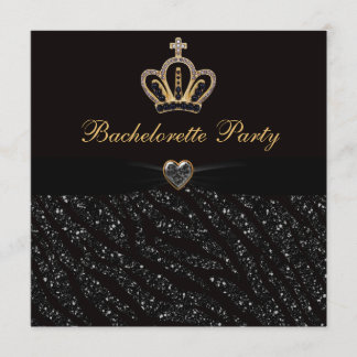 Convite Princesa Coroa Coração & brilho Bachelorette da