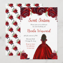 Princesa da Pele Escura Red Floral Sweet Sessenta