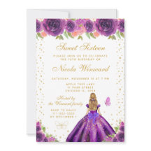 Princesa de Cabelo Loiro com Florais Roxos Sweet S