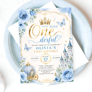 Convite Princesa de Conto de Fadas 1º Aniversário