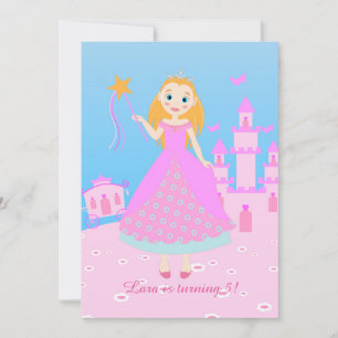 Convite Princesa de Fairytala no Partido de Birthaday Rosa