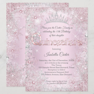 Convite Princesa de festa de Quinze anos Floco de neve Pra