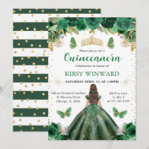 Princesa de Quinze Anos Morena de Vestido Verde