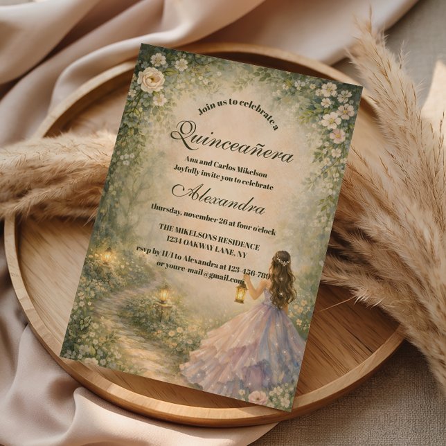 Convite Princesa do Bosque Encantado Quinceañera (Criador carregado)