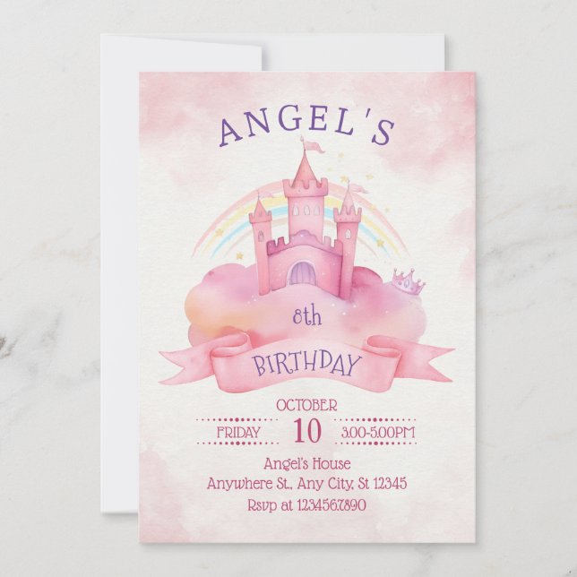 Convite Princesa do Castelo (Frente)
