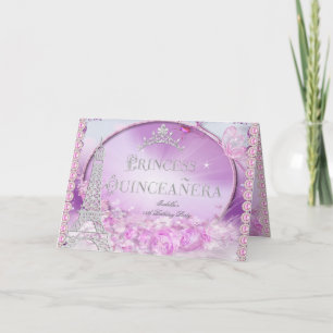 Convite Princesa Dobrada Quinceanera Mágico Rosa Roxo