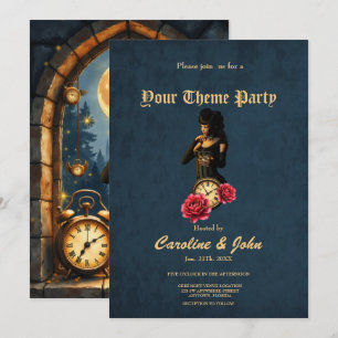 Convite Princesa dos Relógios – Guardiã das Horas ao Luar.