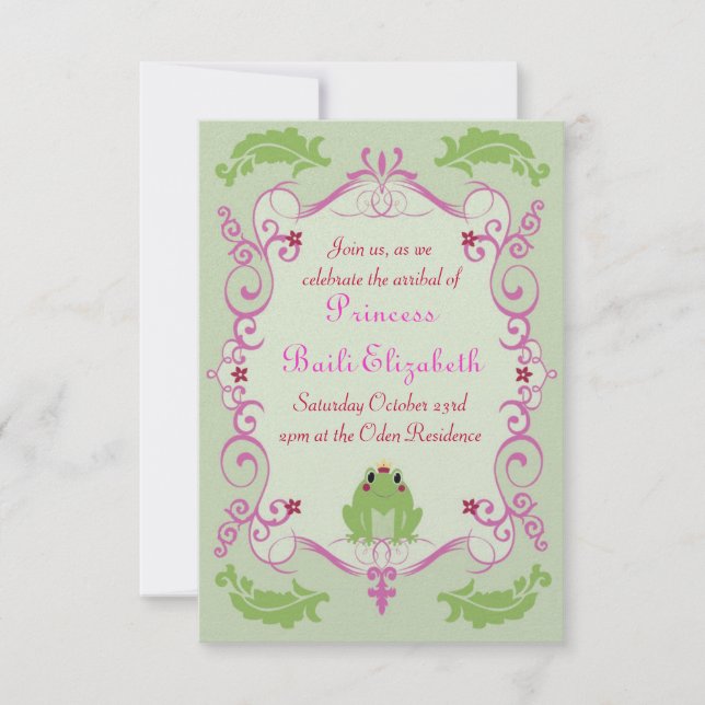 Convite Princesa e Sapo (Frente)
