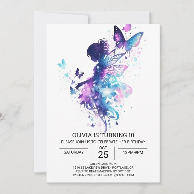 Convite Princesa Eetal Fairy Birthday Bliss (Frente)