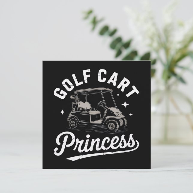 Convite Princesa Engraçada de Carrinho de Golfe Senhoras d (Em pé/Frente)