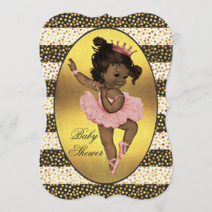 Convite Princesa Étnica Ballerina Strips Chá de fraldas