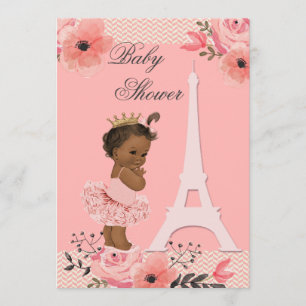 Convite Princesa étnica da Torre Floral Eiffel em Chá de