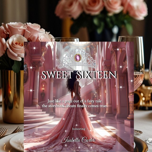 Convite Princesa Étnica Doce 16 Rosa Festa de aniversário (Criador carregado)