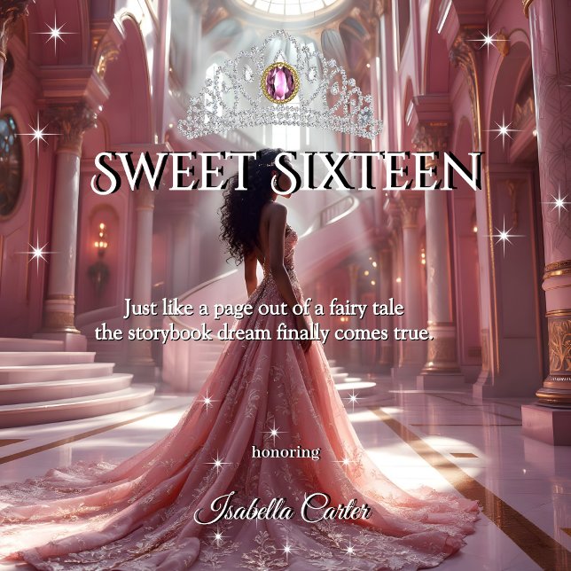 Convite Princesa Étnica Doce 16 Rosa Festa de aniversário (Criador carregado)