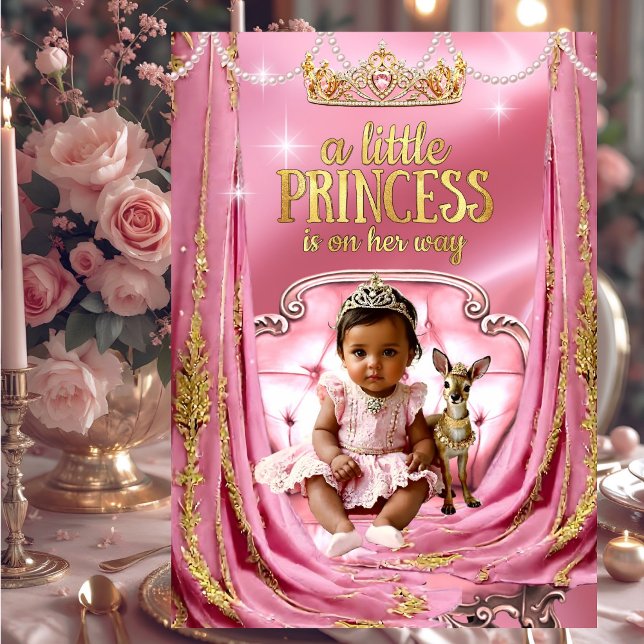 Convite Princesa Étnica Rosa Chuveiro de Bebê Cervo Bebê (Criador carregado)