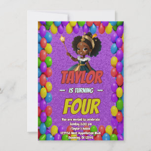 Convite Princesa Fairytale Royal Bonito Birthday Invite