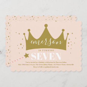 Convite Princesa Festa de aniversario de meninas Rosa