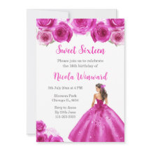 Princesa Floral com Vestido Rosa Quente Doce Dezes