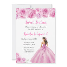 Princesa Floral de Rosa claro Doce Dezesseis
