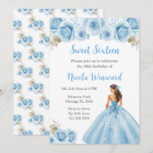 Princesa Floral em Vestido Azul Doce Dezesseis