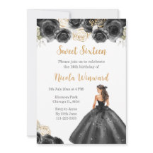 Princesa Floral em Vestido Negro Doce Dezesseis