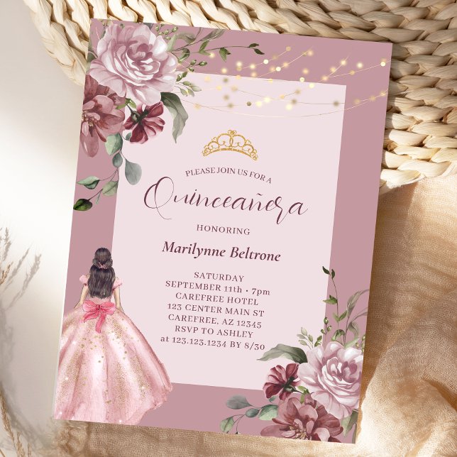 Convite Princesa Floral Quinceañera (Criador carregado)