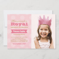 Princesa Foto Meninas Aniversário Rosa Dourado Rea
