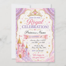 Convite Princesa Lavanda Rosa