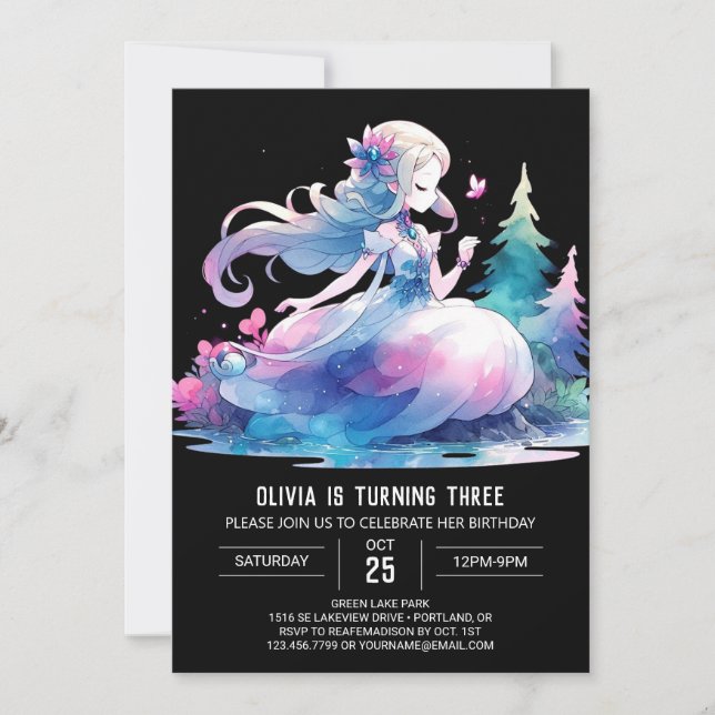 Convite Princesa Magia - Aniversário (Frente)