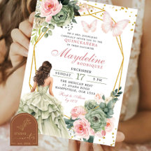 Princesa Mexicana Floral Rosa e Verde Sage