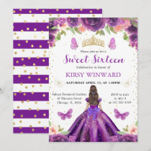 Princesa Morena de Vestido Roxo Doce 16