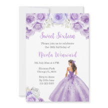 Princesa no Vestido Roxo Doce Dezesseis