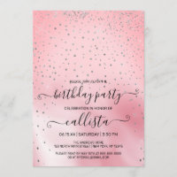 Princesa Pink Silver Glitter Confetti Aniversário