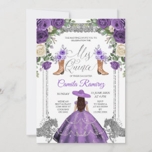 Convite Princesa Prata Roxa 15 Doce Espanhola