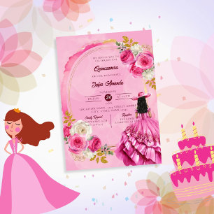 Convite Princesa Real Pequena Festa de 15 Anos