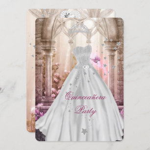 Convite Princesa Rosa, 15 de Quinceanera Magia, Aniversári