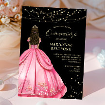 Princesa Rosa e Dourada Quinceañera