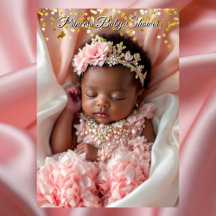 Princesa Rosa Ouro Baby Girl Shower Étnico
