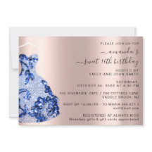 Princesa Rosa Vestido Doce Doce 16º Marinho Azul