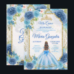 Convite Princesa Rosas Azuis Mexicanos 15 Anos<br><div class="desc">Princesa Rosas Azuis Mexicanos 15 Anos Convite</div>