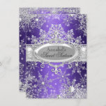 Convite Princesa Roxa Winter Wonderland Sweet 16 Invite<br><div class="desc">Roxo. Doce Dezesseis. Aniversário 16 anos. A princesa elegante tiara e os flocos de neve de joias. Por favor,  note: todas as imagens planas,  elas não têm joias reais!</div>