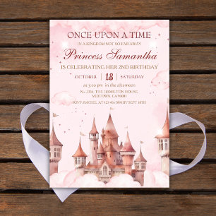 Convite Princesa segundo aniversário conto de fadas mágico